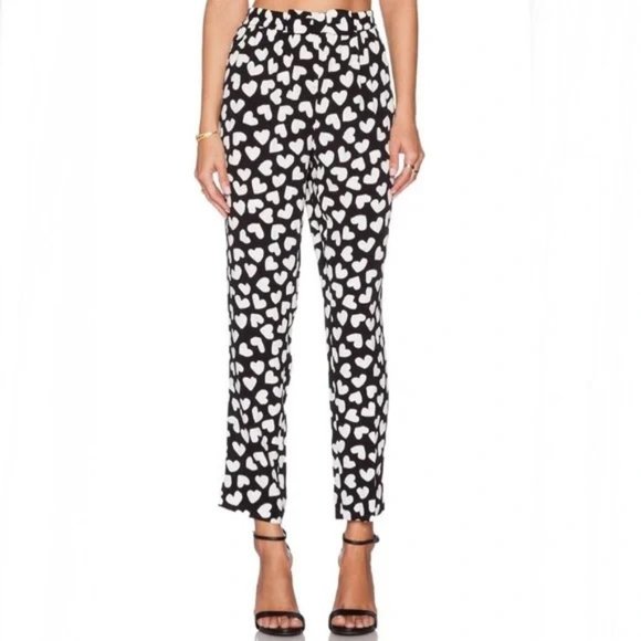 Kate Spade Dancing Hearts pull on drawstring jogger pants XS size 0 - Picture 1 of 8